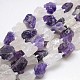 Natural Mixed Raw Rough Gemstone Amethyst and Crystal Beads Strands G-L159-16-1
