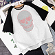 SUPERDANT Skull Iron on Rhinestones Heat Transfer Design with Love Eyes Patch Hot fix Iron on Applique Skull Bling Patch Crystal DIY Decor for T-Shirts Vest Shoes Halloween Decorations DIY-WH0303-153-3