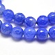 Chapelets de perles rondes à facettes en agate naturelle teintée X-G-E267-11-2