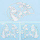 Gorgecraft 2 個 2 スタイル森テーマ炭素鋼切削ダイステンシル  DIYスクラップブッキング用  フォトアルバム  装飾的なエンボス紙カード  ステンレス鋼色  鹿の模様  56.5~85x91~95x1mm  1個/スタイル DIY-GF0007-14-6