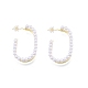 Aretes ovalados de perla de imitación de plástico ABS EJEW-P205-03G-2