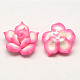 Handmade Polymer Clay 3D Flower Lotus Beads CLAY-Q203-35mm-01-1