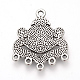 Tibetan Style Alloy Cabochon and Rhinestone Connector Settings X-TIBE-Q075-11AS-LF-2