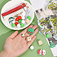 CHGCRAFT 46Pcs Christmas Silicone Beads Bulk Wristlet Making Kit Including Bell Tree Snowman Silicone Wood Polygon Beads Imitation Feather Tassel Big Pendants Decorations for DIY Keychain Bracelet DIY-CA0005-77-5