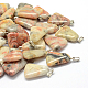 Trapezoid Dyed Natural Crazy Agate Pendants G-Q359-15-1