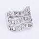 Brass Micro Pave Cubic Zirconia Finger Rings RJEW-E145-44P-1
