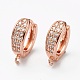 Brass Micro Pave Clear Cubic Zirconia Stud Earring Findings ZIRC-L097-024RG-1