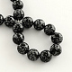 Natural Gemstone Snowflake Obsidian Round Bead Strands G-R264-12mm-2