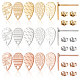 CREATCABIN 30Pcs Teardrop Stud Earring Findings 15 Styles Textured Earring Posts Stud Earrings Comp1nts Earring with Loop Stainless Steel for DIY Earring Jewelry Making 6x10mm(Silver/Gold/Rose Gold) STAS-CN0001-15-1