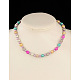 Mode Nachahmung Acryl Perle dehnbar Halsketten für Kinder NJEW-JN00428-05-1
