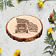 Lastre rotonde in legno intagliato AJEW-WH0362-004-6