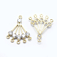 Brass Micro Pave Cubic Zirconia Chandelier Components Links X-KK-F729-71G-NF-2
