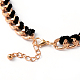 Women's Plastic Net Thread Cord Imitation Acrylic Pearl Bib Statement Necklaces NJEW-F180-09-4