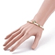 Mehrreihiges Armband aus Naturperlen und Glasperlen mit Messingkabelketten für Damen BJEW-TA00077-01-3