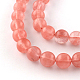 Chapelets de perles en verre de quartz de cerise G-R342-8mm-16-3