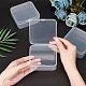 SUPERFINDINGS 5 Pack Clear Plastic Beads Storage Containers Boxes with Lids 9.5x9.5x3.5cm Small Square Plastic Organizer Storage Cases for Beads Jewelry Office Craft CON-WH0074-63E-3