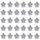 Sunnyclue チベットスタイル亜鉛合金コネクタチャーム 60 個  花のリンク  アンティークシルバー  21x26x2mm  穴：1.8mm FIND-SC0006-52-1