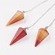 Natural & Synthetic Mixed Stone Hexagonal Pointed Dowsing Pendulums G-G956-D-FF-2