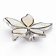 Flower Shape Natural White Shell Brooch Pin G-N333-012A-RS-4