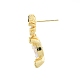 クリアキュービックジルコニアハートダングルスタッドピアス  女性のための真鍮のアクセサリー  ゴールドカラー  30x15x6mm  ピン：0.6mm EJEW-I269-03G-5