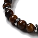 Bracelets de perles rondes en pierres précieuses naturelles et synthétiques mélangées BJEW-Q777-04-3