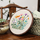 DIY Flower Pattern Linen Embroidery Hanging Ornament Kits PW22070188421-1