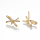 Brass Stud Earring Findings KK-T038-479G-2