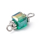 Glass Connector Charms PALLOY-JF02364-02-4