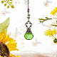 Grandes décorations pendentif rond en verre à facettes gorgecraft HJEW-GF0001-09A-4