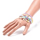 5 pièces 5 style couleur bonbon acrylique rond perlé bracelets extensibles ensemble BJEW-JB08675-3