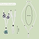 調節可能な編組ナイロン コードとワックス コットン スレッド コード マクラメ ポーチ ネックレスの作成  交換可能な石  ガラスビーズ  ホワイト  18-7/8インチ（48cm） NJEW-SW00019-04-2