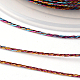 丸いメタリック糸  刺しゅう糸  3プライ  カラフル  0.4mm  約164.04ヤード（150m）/ロール MCOR-L001-0.4mm-18-2