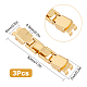 SUNNYCLUE 1 Box 3Pcs Fold Over Clasps Stainless Steel Golden Plated Extender Clasp Set Metal Extension Ends Buckle for Jewelry Making Necklaces Bracelets DIY Crafts Findings Accessory STAS-SC0003-32-2