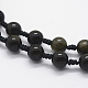 Colliers de pendentif perles d'obsidienne naturelle NJEW-E116-03-3
