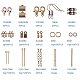Jewelry Findings Box kit with Iron Earring Hooks Head Pins Open Eye Pins End Piece Chain Extensions FIND-PH0004-01AB-2