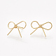 Brass Stud Earrings KK-S350-381G-1