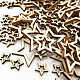 Unfinished Wood Star Shape Discs Slices WOCR-PW0001-026B-1