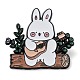 Эмалированные булавки с мультяшным кемпинговым кроликом JEWB-Q036-01A-1