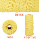 コットン糸  装飾的な糸のスレッド  DIYの工芸品について  ギフトラッピングとジュエリー作り  きいろ  2mm  約100m /ロール（110ヤード/ロール） OCOR-GF0001-03A-02-3