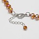 Flower Glass Beads Bib Statement Necklaces NJEW-P102-76A-3