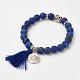 Natural Lapis Lazuli(Dyed & Heated) Beads Stretch Bracelets BJEW-JB02812-01-1