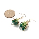 Glass Braided Beaded Christmas Tree Dangle Earrings EJEW-JE05151-01-3