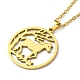 304 Stainless Steel Pendant Necklaces NJEW-Z025-04G-2