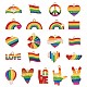 42 Stück Regenbogenflagge Charm Anhänger Emaille Flagge Herz Liebe Ballon Charm Legierung Emaille Anhänger für Schmuck Halskette Ohrring Herstellung Handwerk JX596A-1