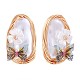 Shell Pearl with Acrylic Butterfly Stud Earrings JE972A-1