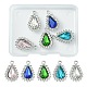 5 pièces pendentifs en verre en alliage 5 couleurs ALRI-YW0001-15-1