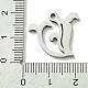 201ステンレス鋼ペンダント  ステンレス鋼色  古い頭文字のチャーム  V字  19x20x1.6mm  穴：1.8mm STAS-B055-01P-V-3