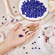 4 Strands 252-272Pcs Evil Eye Symbol Beads Strands Blue Baking Paint Loose Beads Center Drilled Round Beads Charms Glass Eyeball Spacer Beads for Necklace Bracelet Making GGLA-HY0001-05-3