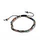 Bracelets de perles tressées de pierres précieuses naturelles et synthétiques BJEW-JB04215-2