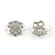 8-Petal Hollow Flower Smooth Surface 304 Stainless Steel Bead Caps STAS-R065-55-1